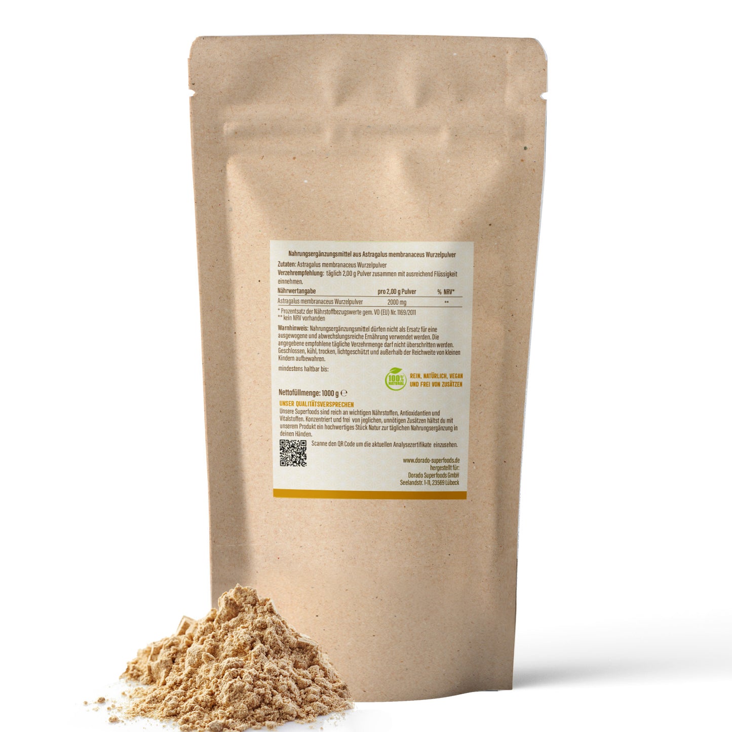 Astragalus Wurzel Pulver - 1000 g