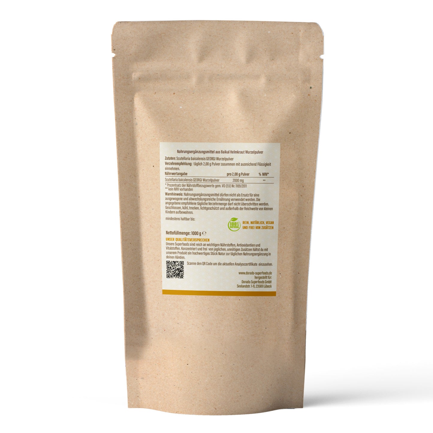 Baikal Helmkraut Wurzel Pulver - 1000 g