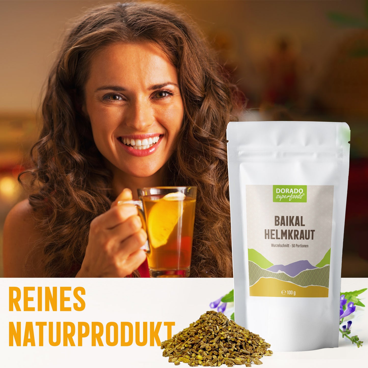 Baikal Helmkraut Wurzelschnitt Tee - 100 g