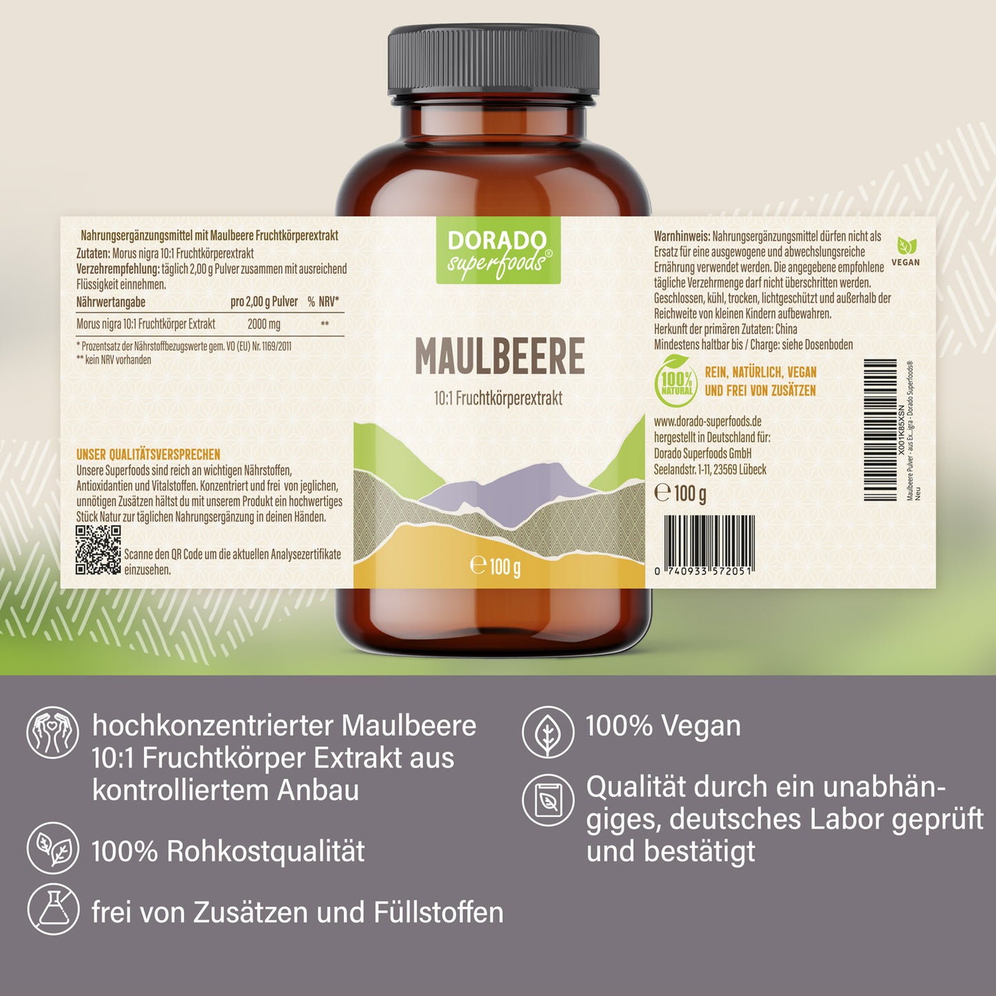 Maulbeere Pulver aus Extrakt - 100 g, hochkonzentriert