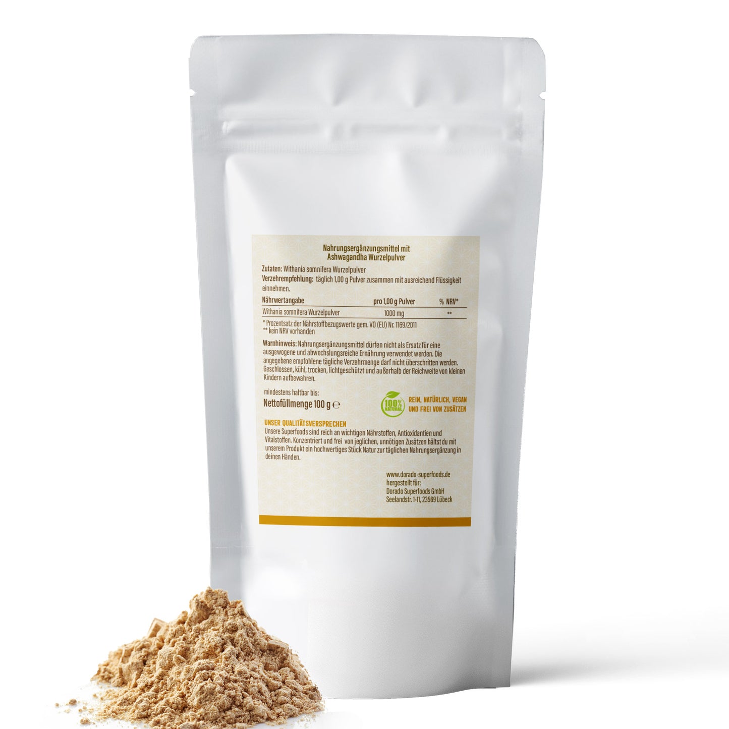 Ashwagandha Wurzel Pulver - 100 g
