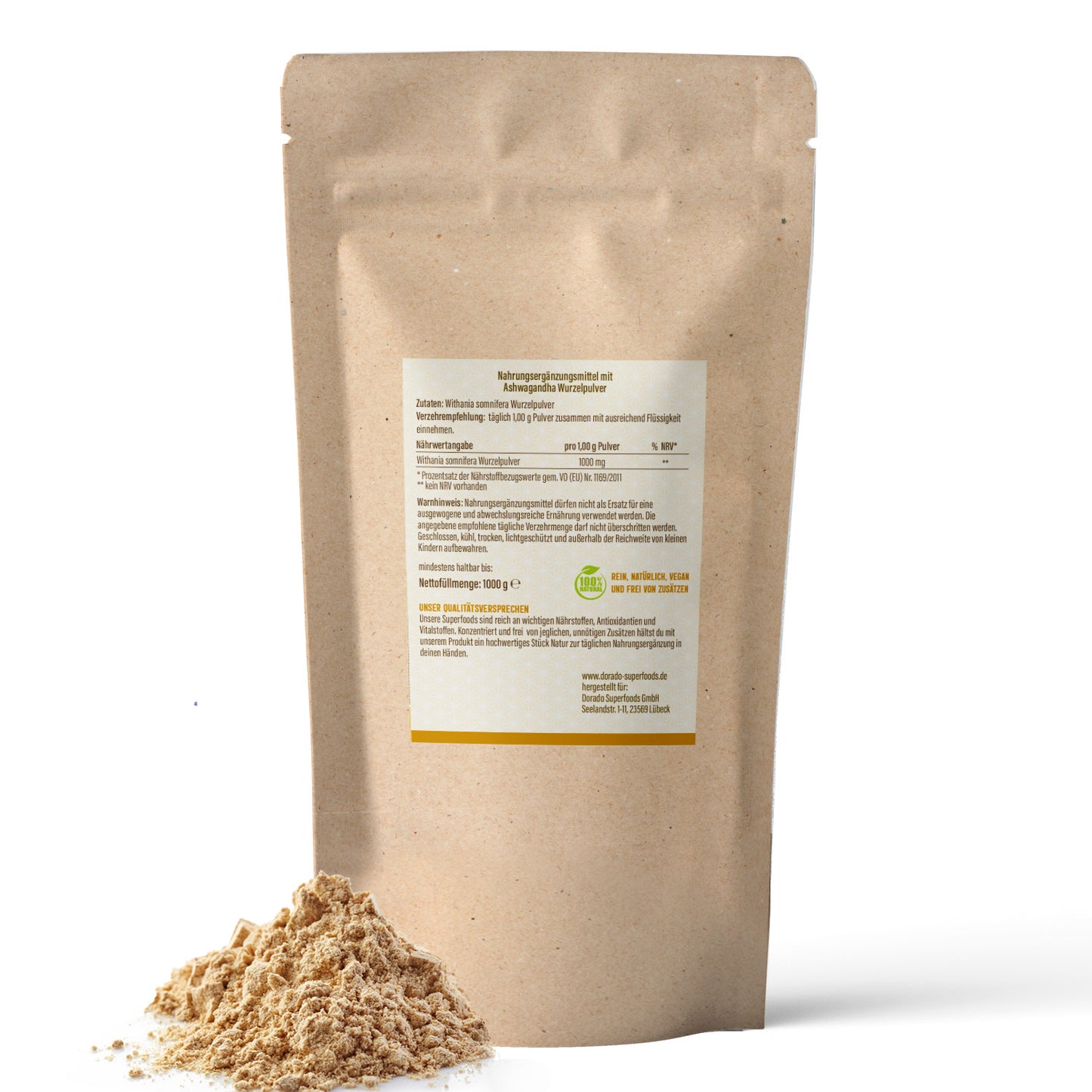 Ashwagandha Wurzel Pulver - 1000 g
