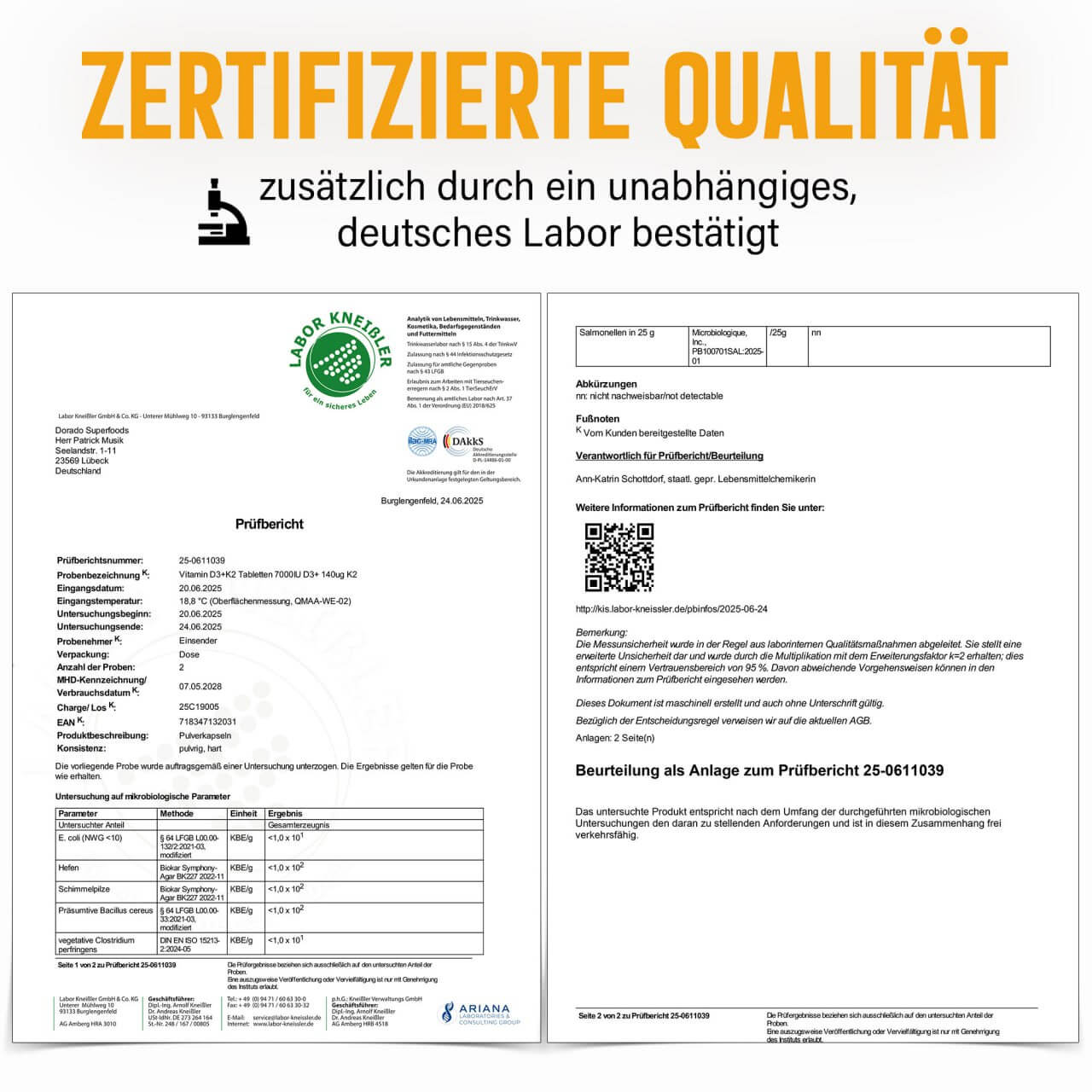 Vitamin D3+K2 Laboranalyse