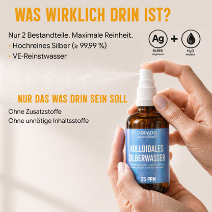 kolloidales Silber Silberwasser 25 PPM Spray - 100 ml