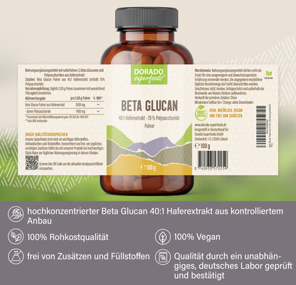 Beta Glucan Pulver 70 % - 100 g, aus Haferextrakt