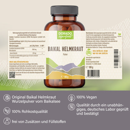 Baikal Helmkraut Wurzel Pulver - 100 g