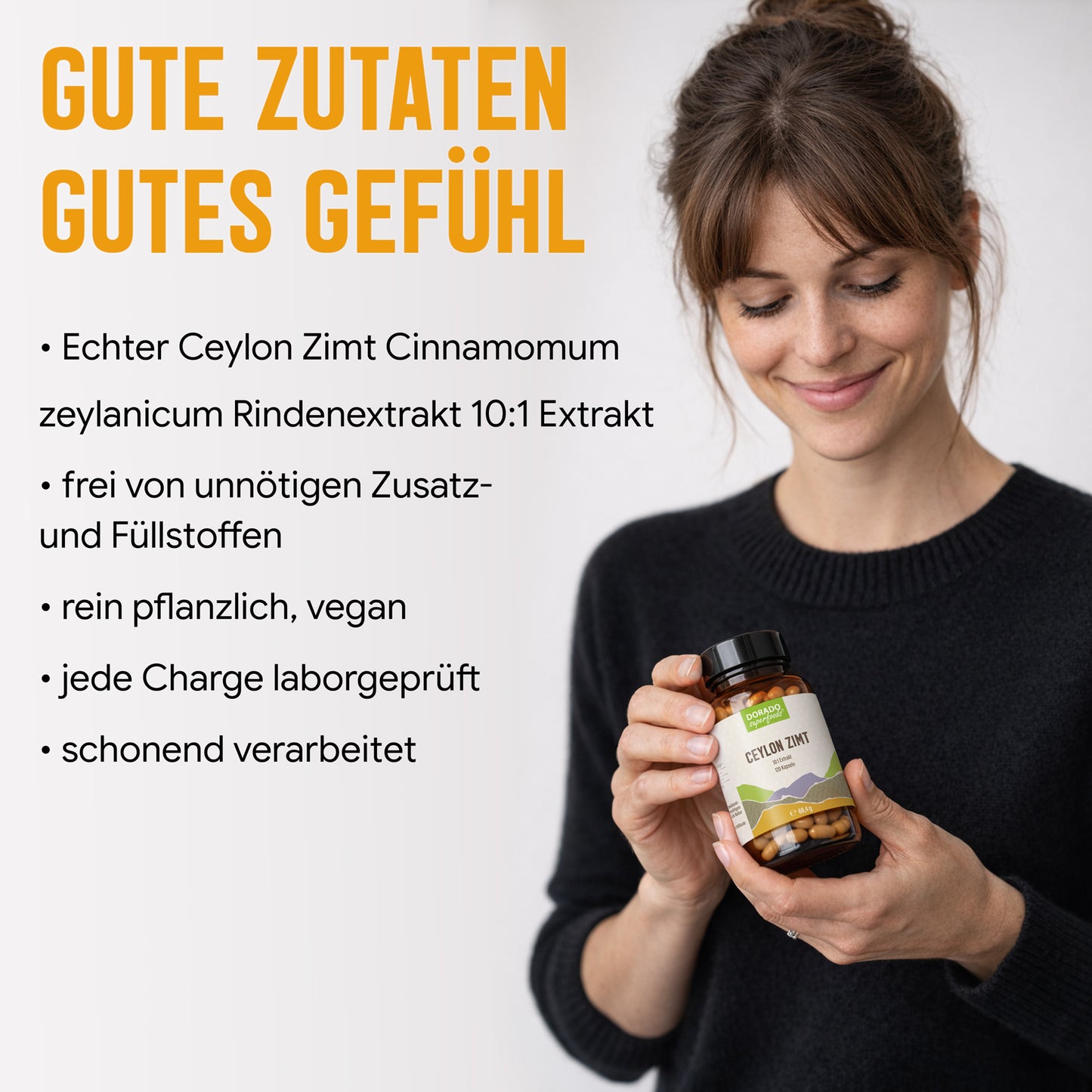 Ceylon Zimt Kapseln – 470 mg Rindenextrakt | 10 % Polyphenole – 120 Stück 4-Monatsvorrat