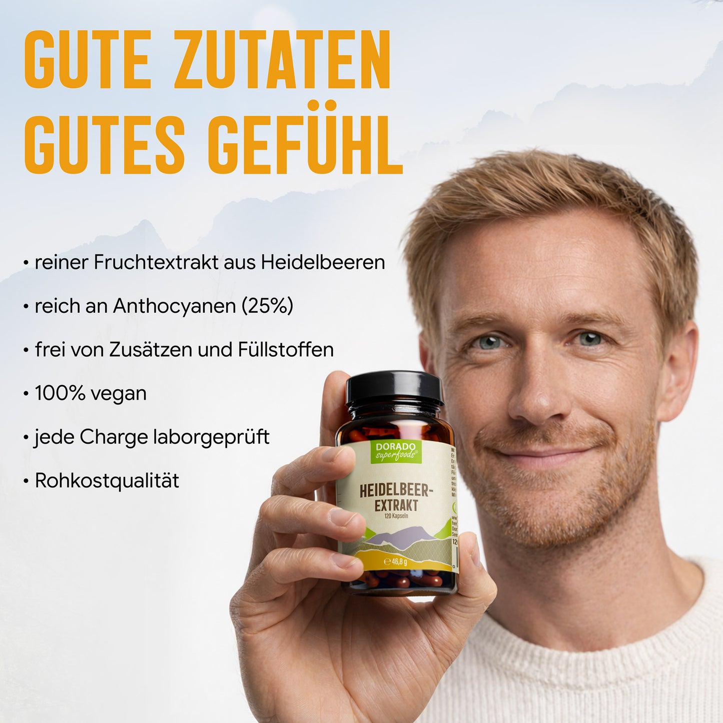 Heidelbeer Extrakt Kapseln –  300 mg – 25% Anthocyane | 120 Stück – 4 Monatsvorrat