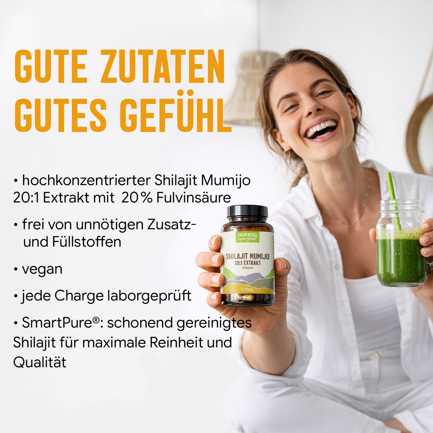 Shilajit Mumijo Extrakt Kapseln –  500 mg – 20% Fulvinsäure | 120 Stück – 4 Monatsvorrat