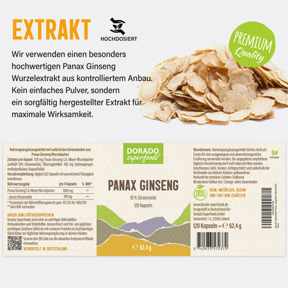 Koreanischer Panax Ginseng Kapseln - 120 x Stück aus Extrakt
