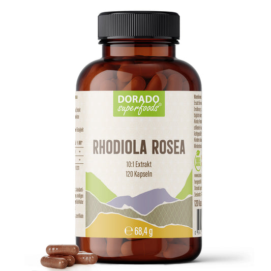 Rosenwurz Kapseln – 470 mg Rhodiola rosea Extrakt | 5 % Salidroside – 120 Stück 4-Monatsvorrat