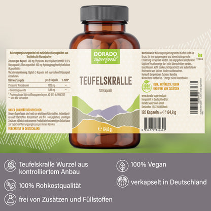 Teufelskralle Kapseln - 120 Stück, 1320 mg Tagesportion