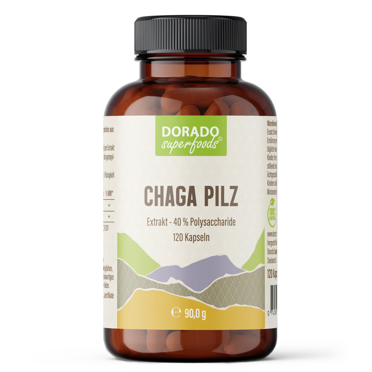 Chaga Extrakt Kapseln - 120 Stück, 40% Polysaccharide