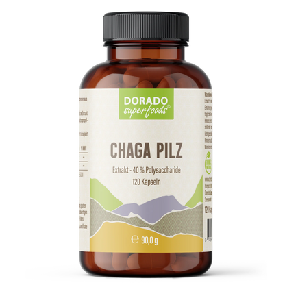 Chaga Extrakt Kapseln - 120 Stück, 40% Polysaccharide