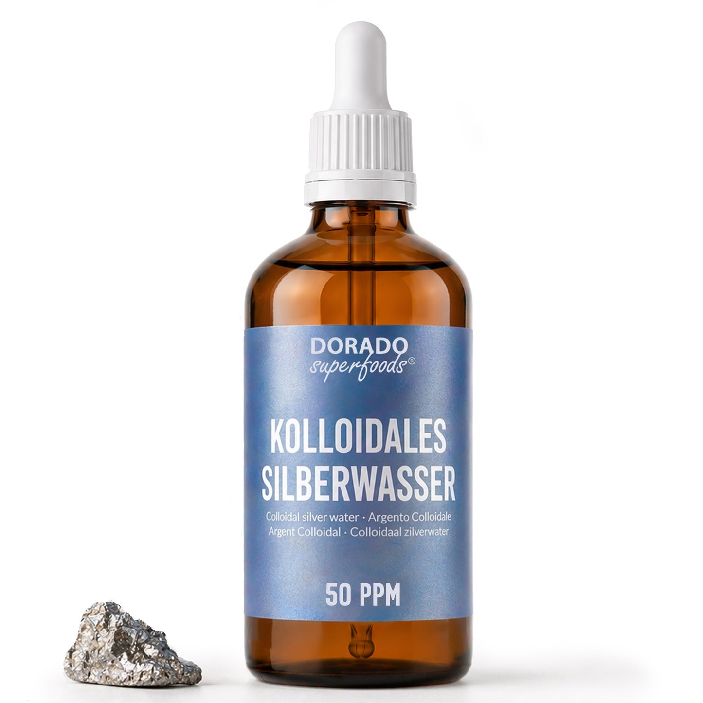 kolloidales Silber Silberwasser 50 PPM - 100 ml mit Pipette