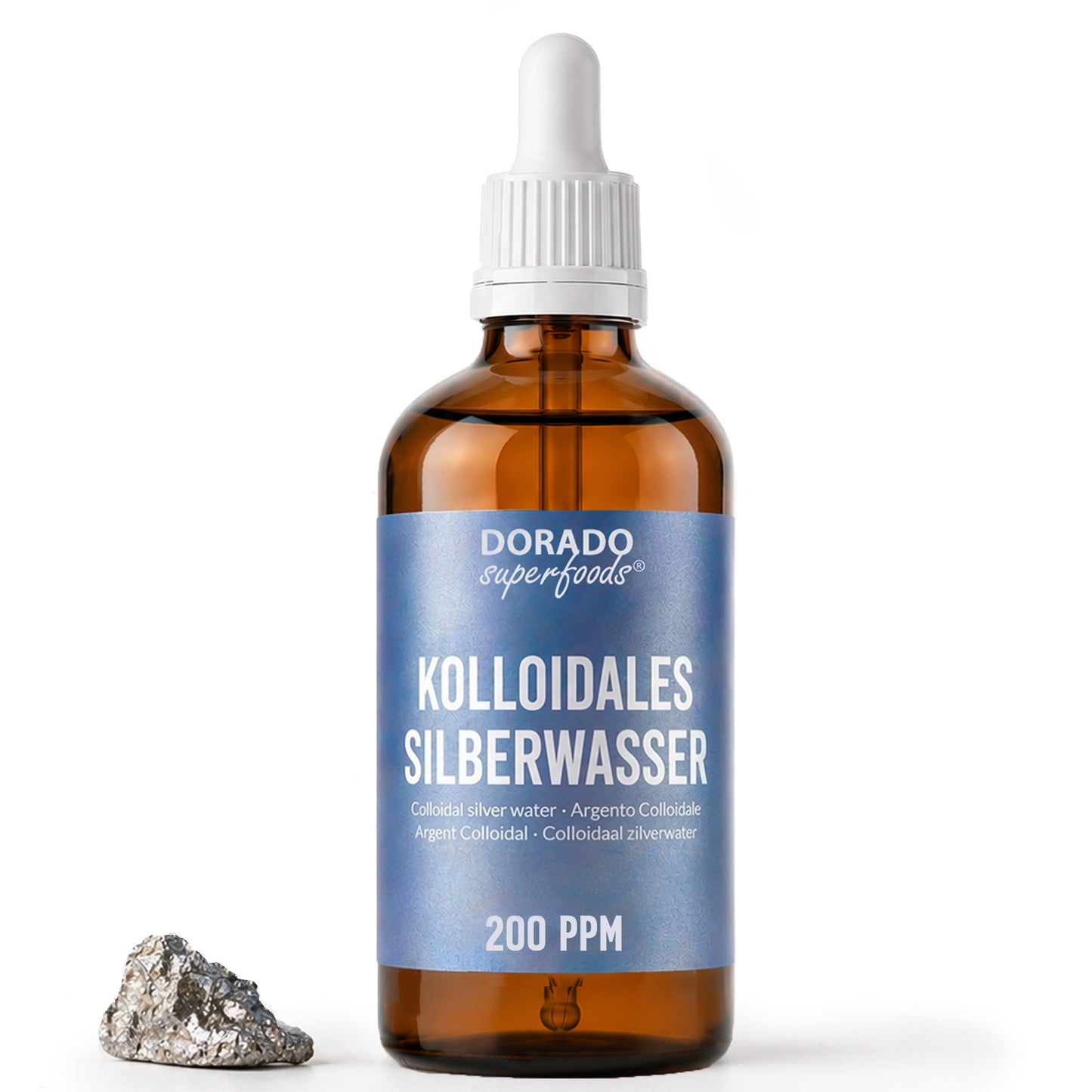 kolloidales Silber Silberwasser 200 PPM - 100 ml mit Pipette