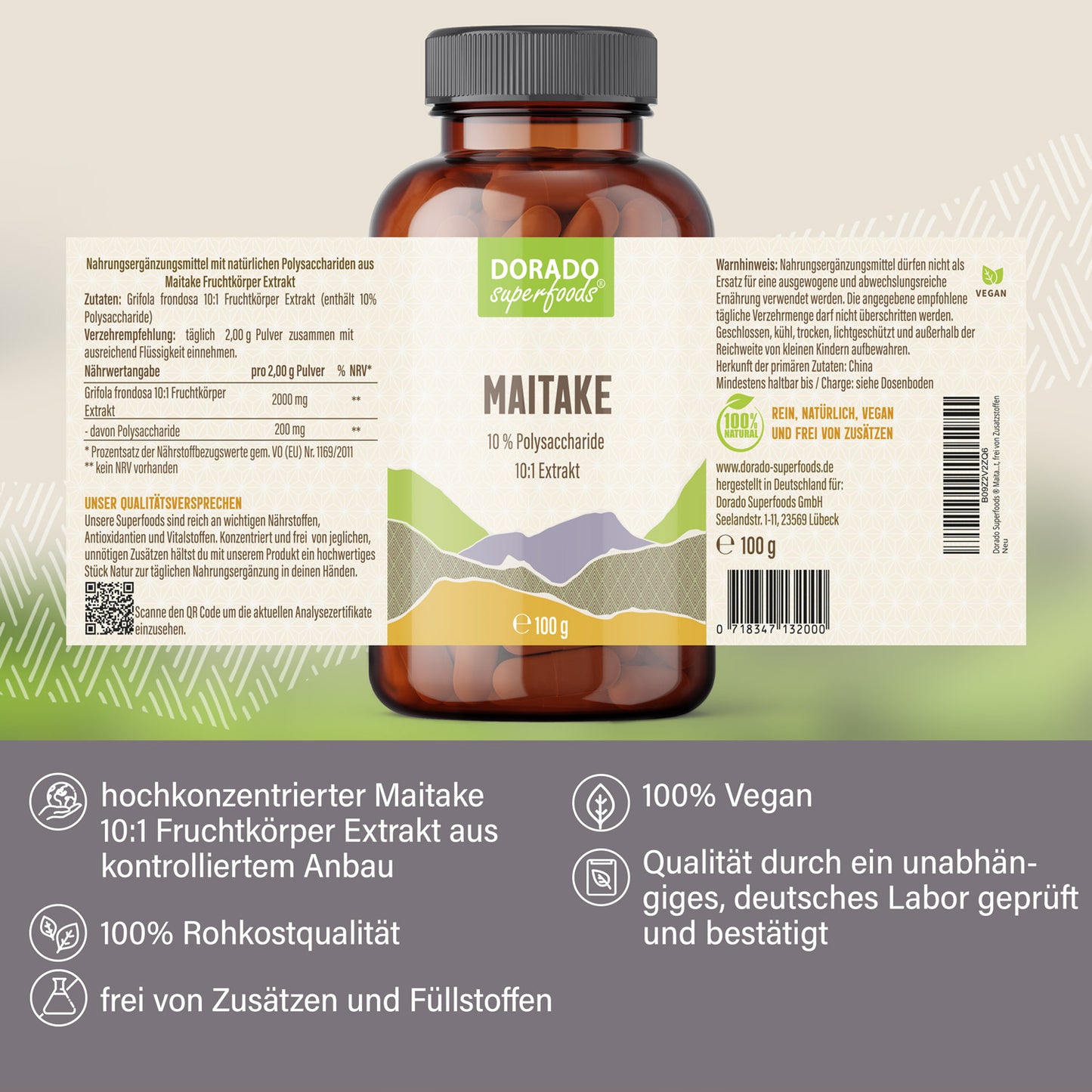 Maitake Pulver aus Extrakt - 100 g, hochkonzentriert