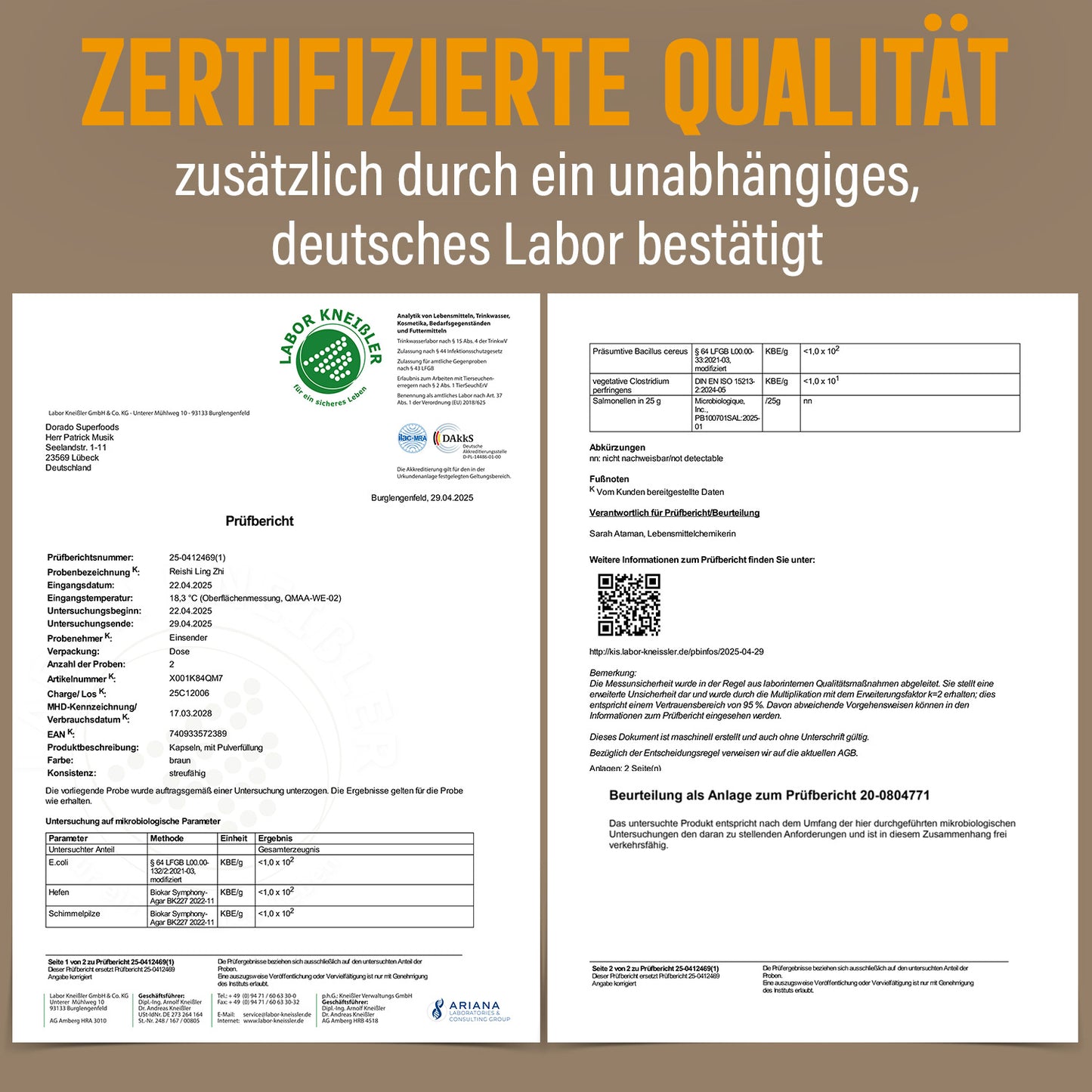 Reishi Extrakt Kapseln 30% Polysaccharide - 120 Stück, hochdosiert